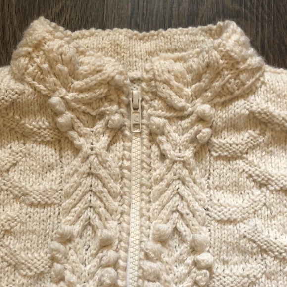 Vintage Hand Knit Zip Up Sweater - Picture 3 of 12